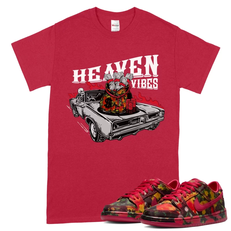 TeeVivo Nike SB Dunk Low The Wizard of Oz Poppy Field T-Shirt Match Heaven vibes Graphic FZ1291-600