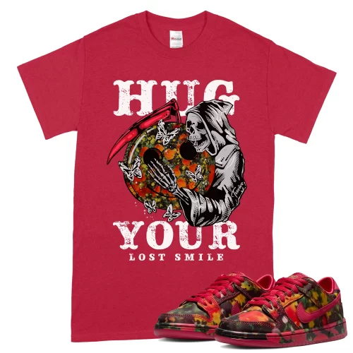TeeVivo Nike SB Dunk Low The Wizard of Oz Poppy Field T-Shirt Match Hug your lost smile Graphic FZ1291-600