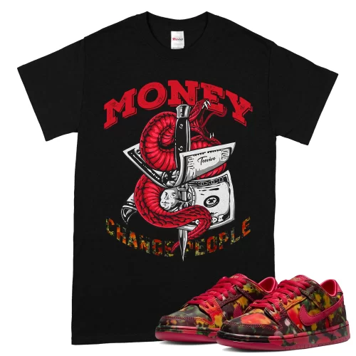 TeeVivo Nike SB Dunk Low The Wizard of Oz Poppy Field T-Shirt Match Money change people Graphic FZ1291-600