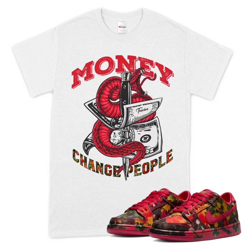 TeeVivo Nike SB Dunk Low The Wizard of Oz Poppy Field T-Shirt Match Money change people Graphic FZ1291-600