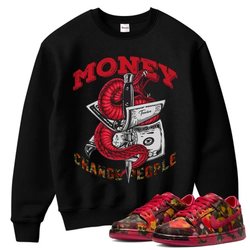 TeeVivo Nike SB Dunk Low The Wizard of Oz Poppy Field Sweatshirt Match Money change people Graphic FZ1291-600