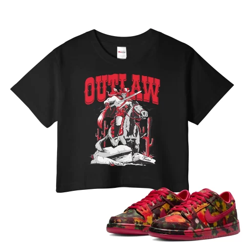 TeeVivo Nike SB Dunk Low The Wizard of Oz Poppy Field Crop Top Match Outlaw Graphic FZ1291-600