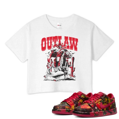 TeeVivo Nike SB Dunk Low The Wizard of Oz Poppy Field Crop Top Match Outlaw Graphic FZ1291-600