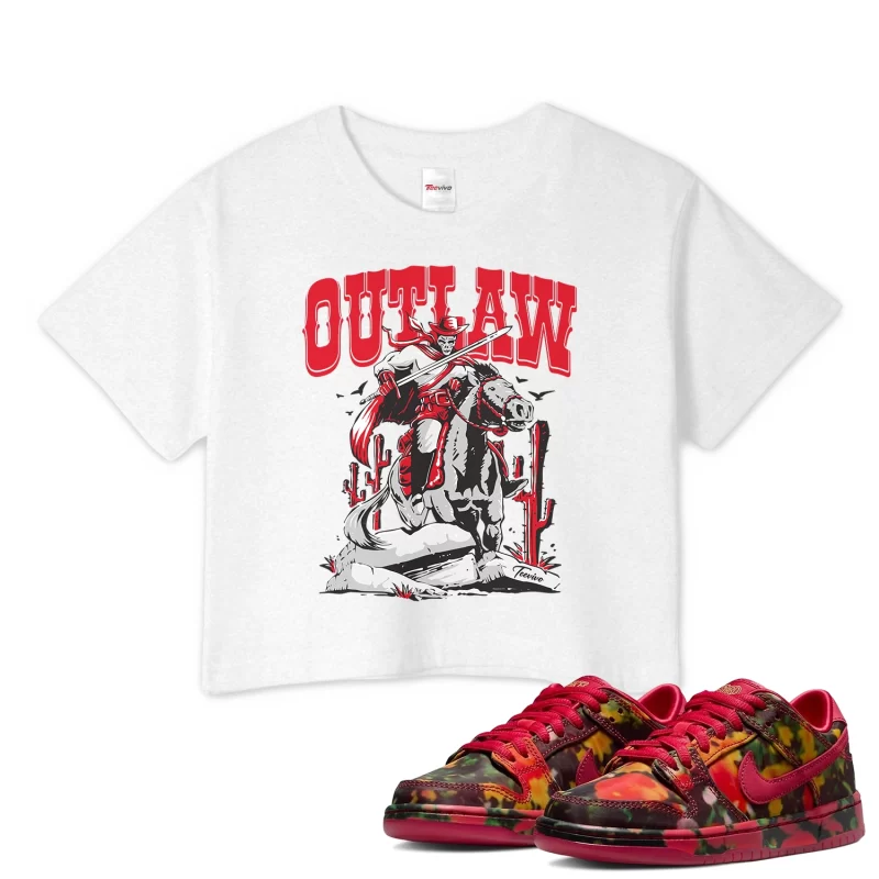 TeeVivo Nike SB Dunk Low The Wizard of Oz Poppy Field Crop Top Match Outlaw Graphic FZ1291-600