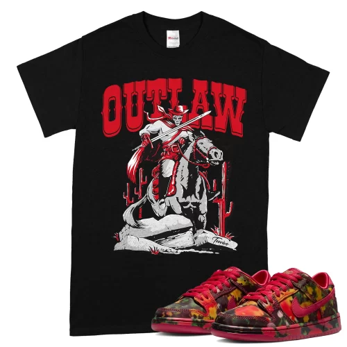 TeeVivo Nike SB Dunk Low The Wizard of Oz Poppy Field T-Shirt Match Outlaw Graphic FZ1291-600
