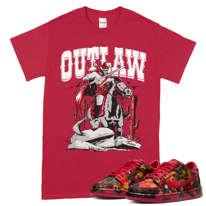 TeeVivo Nike SB Dunk Low The Wizard of Oz Poppy Field T-Shirt Match Outlaw Graphic FZ1291-600