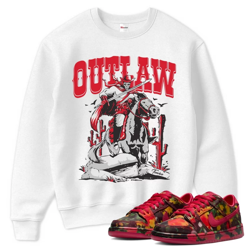 TeeVivo Nike SB Dunk Low The Wizard of Oz Poppy Field Sweatshirt Match Outlaw Graphic FZ1291-600