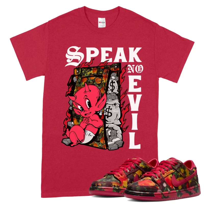 TeeVivo Nike SB Dunk Low The Wizard of Oz Poppy Field T-Shirt Match Speak no evil Graphic FZ1291-600