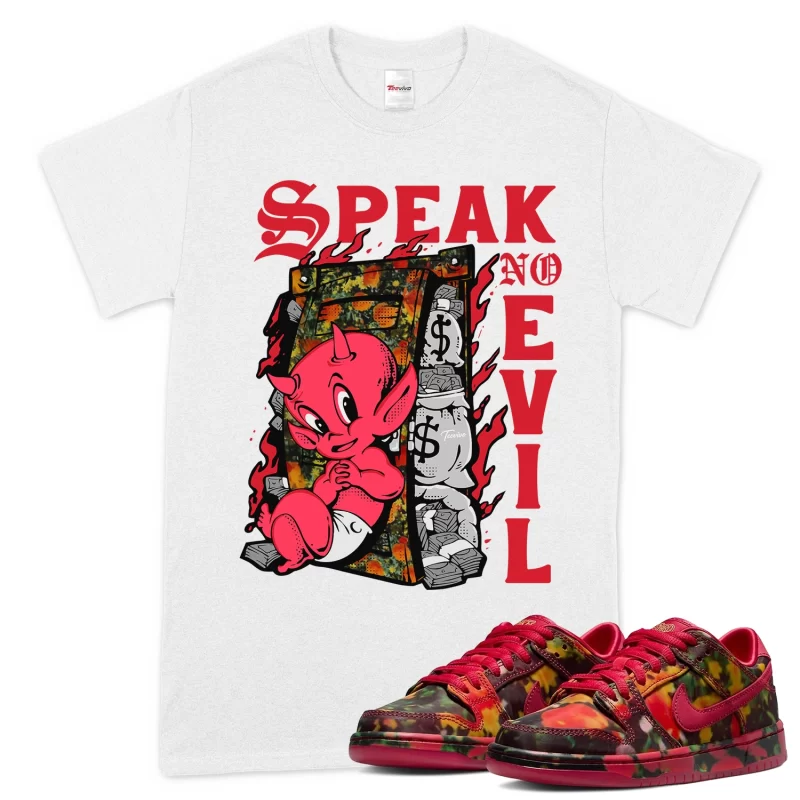 TeeVivo Nike SB Dunk Low The Wizard of Oz Poppy Field T-Shirt Match Speak no evil Graphic FZ1291-600