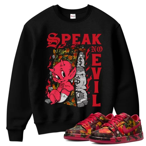 TeeVivo Nike SB Dunk Low The Wizard of Oz Poppy Field Sweatshirt Match Speak no evil Graphic FZ1291-600