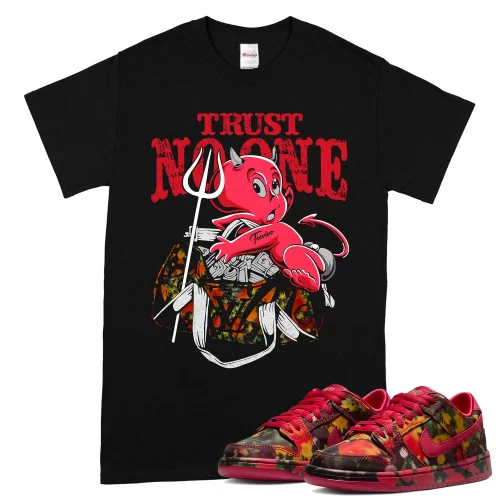 TeeVivo Nike SB Dunk Low The Wizard of Oz Poppy Field T-Shirt Match Trust no one Graphic FZ1291-600