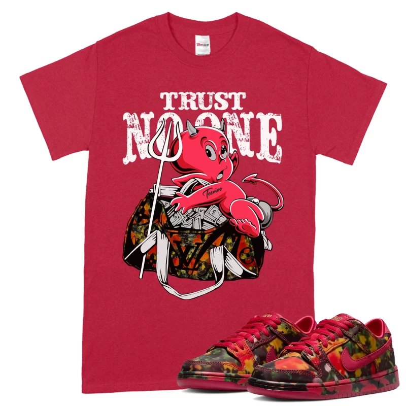 TeeVivo Nike SB Dunk Low The Wizard of Oz Poppy Field T-Shirt Match Trust no one Graphic FZ1291-600