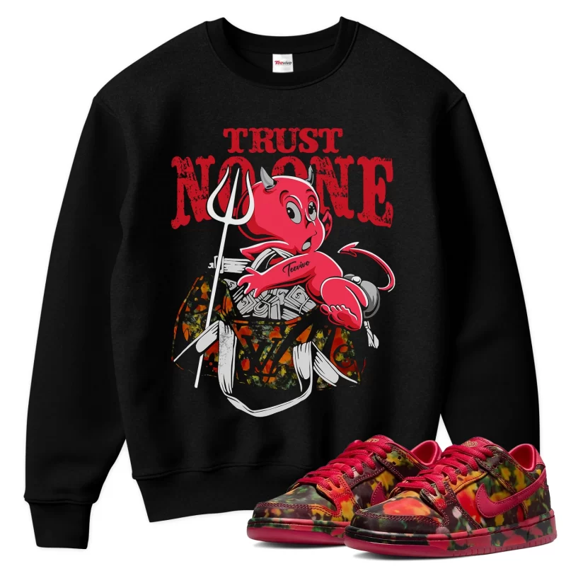 TeeVivo Nike SB Dunk Low The Wizard of Oz Poppy Field Sweatshirt Match Trust no one Graphic FZ1291-600