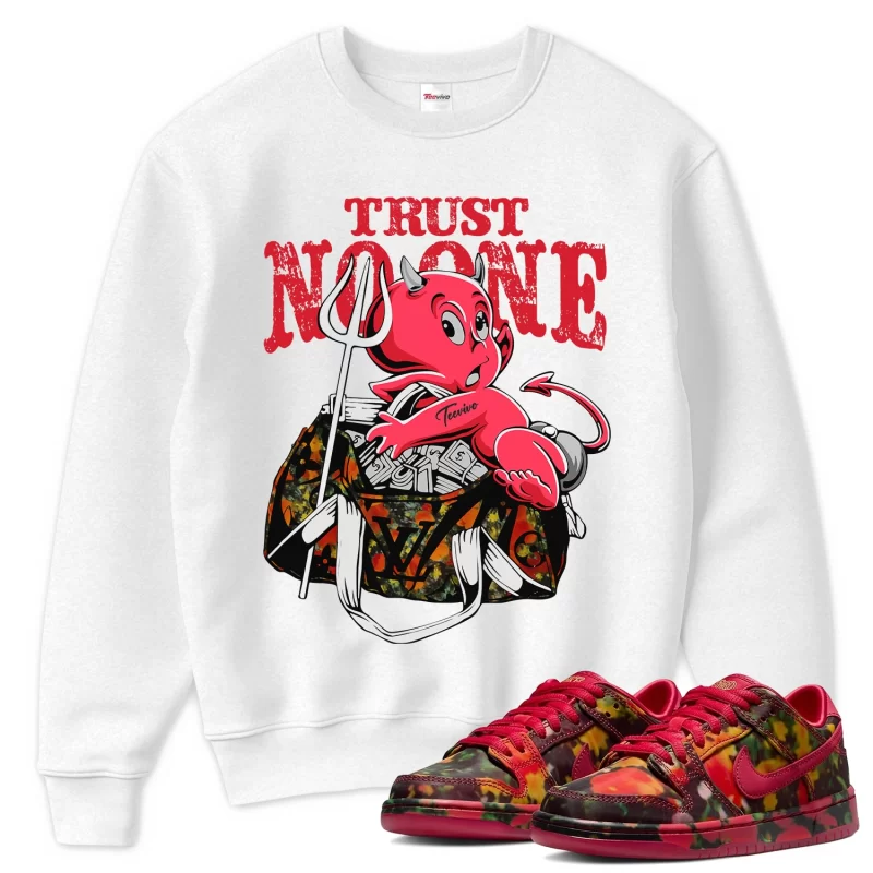 TeeVivo Nike SB Dunk Low The Wizard of Oz Poppy Field Sweatshirt Match Trust no one Graphic FZ1291-600
