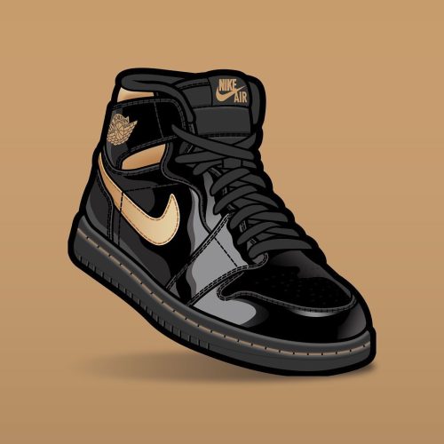 Match Air Jordan 1 High Black Metallic Gold