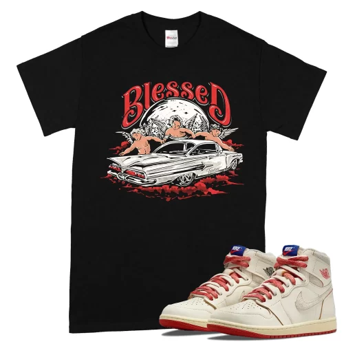 TeeVivo Jordan 1 High Rare Air Cinnabar Shirt, Blessed Shirt, High Rare Air Cinnabar 1s Shirt, Jordan 1 Outfit