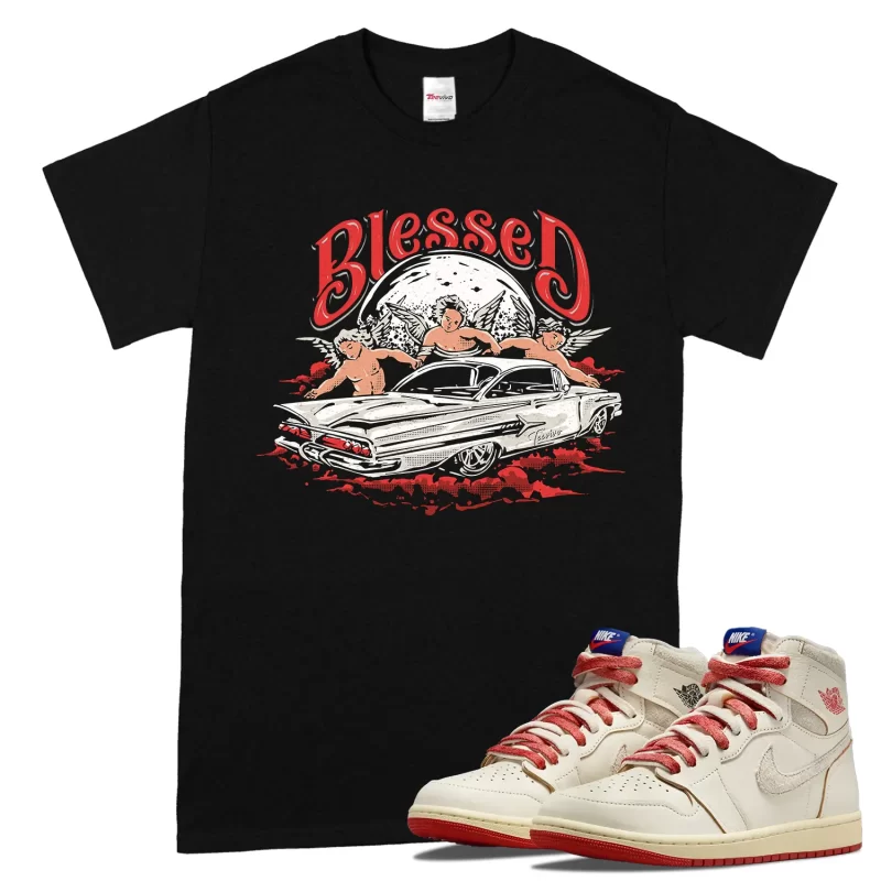TeeVivo Jordan 1 High Rare Air Cinnabar Shirt, Blessed Shirt, High Rare Air Cinnabar 1s Shirt, Jordan 1 Outfit