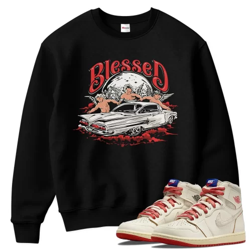 TeeVivo Jordan 1 High Rare Air Cinnabar Sweatshirt, Blessed Sweatshirt, High Rare Air Cinnabar 1s Sweatshirt, Jordan 1 Outfit