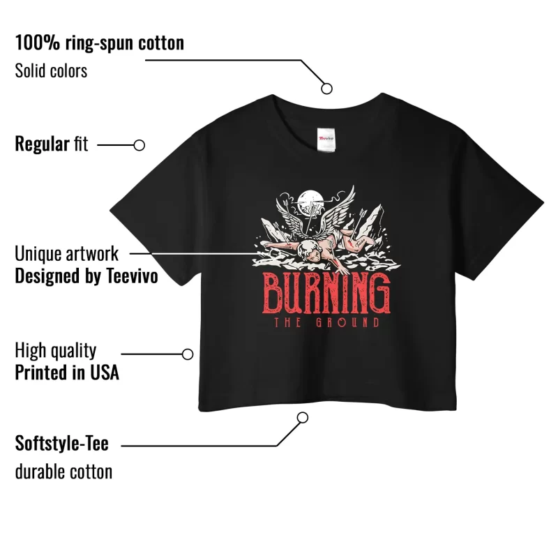TeeVivo Jordan 1 High Rare Air Cinnabar Crop Top, Burning the ground Crop Top, High Rare Air Cinnabar 1s Crop Top, Jordan 1 Outfit