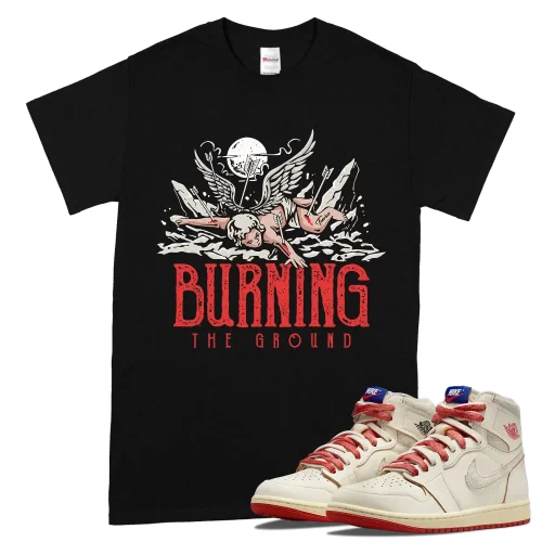 TeeVivo Jordan 1 High Rare Air Cinnabar Shirt, Burning the ground Shirt, High Rare Air Cinnabar 1s Shirt, Jordan 1 Outfit