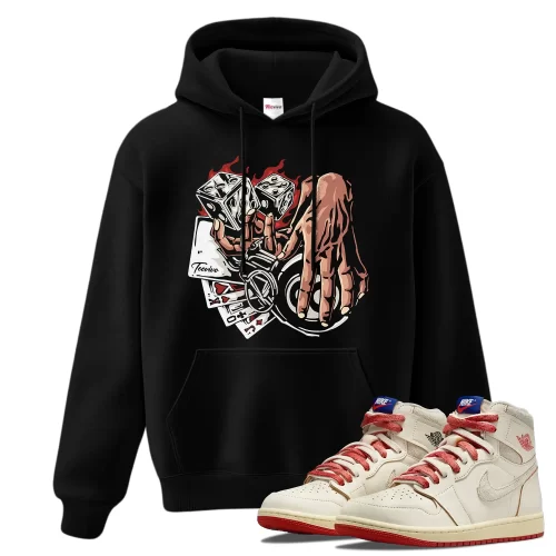 TeeVivo Jordan 1 High Rare Air Cinnabar Hoodie, Gambling Hoodie, High Rare Air Cinnabar 1s Hoodie, Jordan 1 Outfit