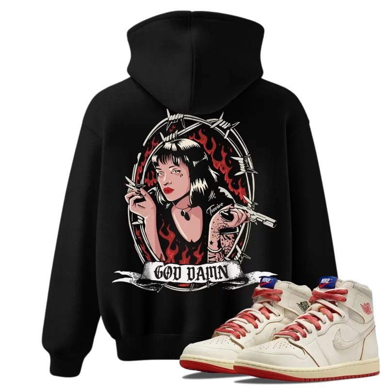 TeeVivo Jordan 1 High Rare Air Cinnabar Hoodie, God Daaamn Hoodie, High Rare Air Cinnabar 1s Hoodie, Jordan 1 Outfit