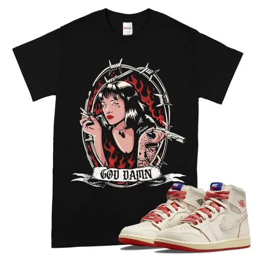 TeeVivo Jordan 1 High Rare Air Cinnabar Shirt, God Daaamn Shirt, High Rare Air Cinnabar 1s Shirt, Jordan 1 Outfit