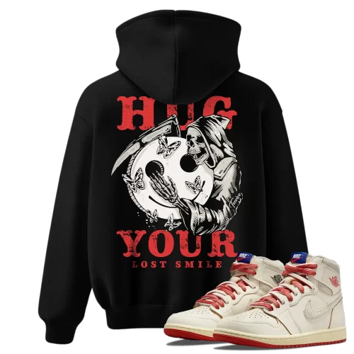 TeeVivo Jordan 1 High Rare Air Cinnabar Hoodie, Hug your lost smile Hoodie, High Rare Air Cinnabar 1s Hoodie, Jordan 1 Outfit