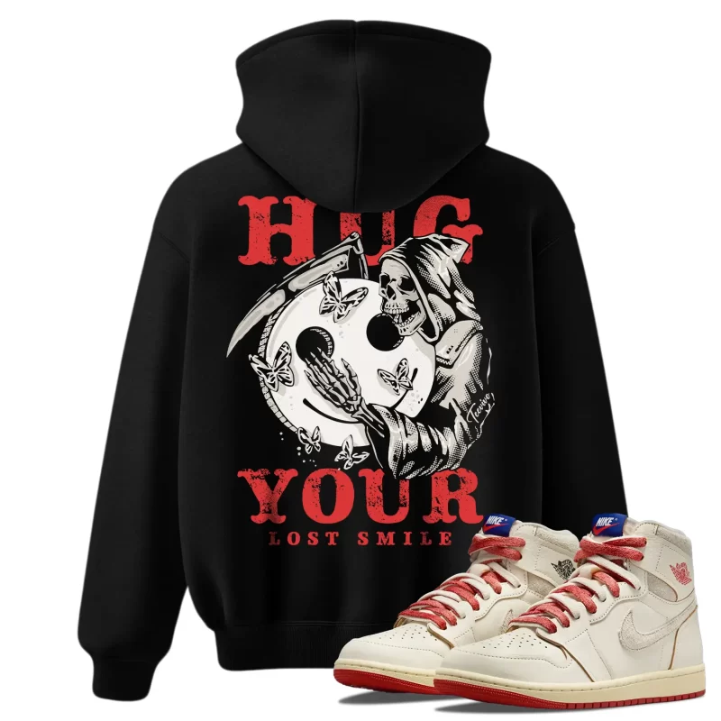 TeeVivo Jordan 1 High Rare Air Cinnabar Hoodie, Hug your lost smile Hoodie, High Rare Air Cinnabar 1s Hoodie, Jordan 1 Outfit
