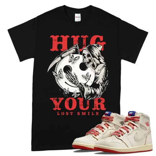 TeeVivo Jordan 1 High Rare Air Cinnabar Shirt, Hug your lost smile Shirt, High Rare Air Cinnabar 1s Shirt, Jordan 1 Outfit