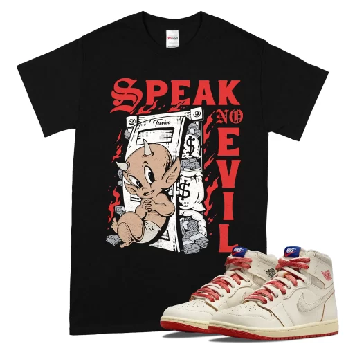 TeeVivo Jordan 1 High Rare Air Cinnabar Shirt, Speak no evil Shirt, High Rare Air Cinnabar 1s Shirt, Jordan 1 Outfit