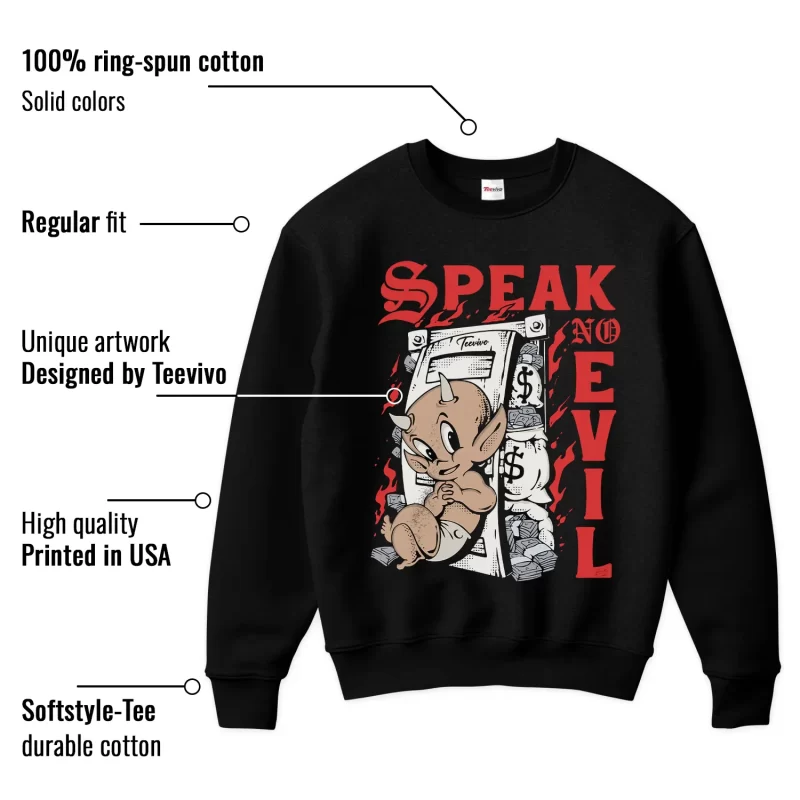 TeeVivo Jordan 1 High Rare Air Cinnabar Sweatshirt, Speak no evil Sweatshirt, High Rare Air Cinnabar 1s Sweatshirt, Jordan 1 Outfit