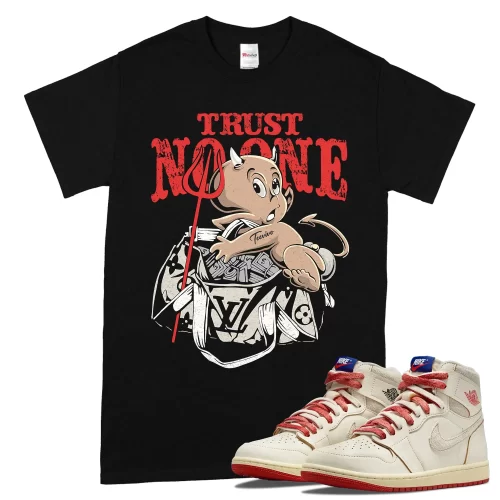 TeeVivo Jordan 1 High Rare Air Cinnabar Shirt, Trust no one Shirt, High Rare Air Cinnabar 1s Shirt, Jordan 1 Outfit