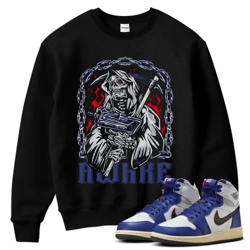 TeeVivo Jordan 1 High Rare Air Deep Royal Blue Sweatshirt, Awake Sweatshirt, High Rare Air Deep Royal Blue 1s Sweatshirt, Jordan 1 Outfit