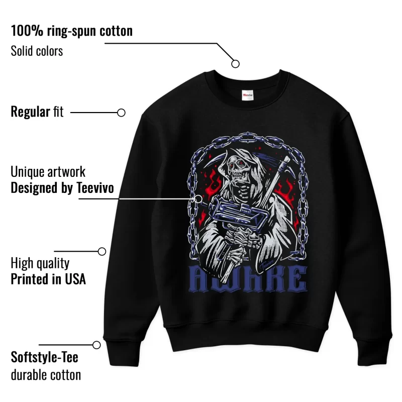 TeeVivo Jordan 1 High Rare Air Deep Royal Blue Sweatshirt, Awake Sweatshirt, High Rare Air Deep Royal Blue 1s Sweatshirt, Jordan 1 Outfit