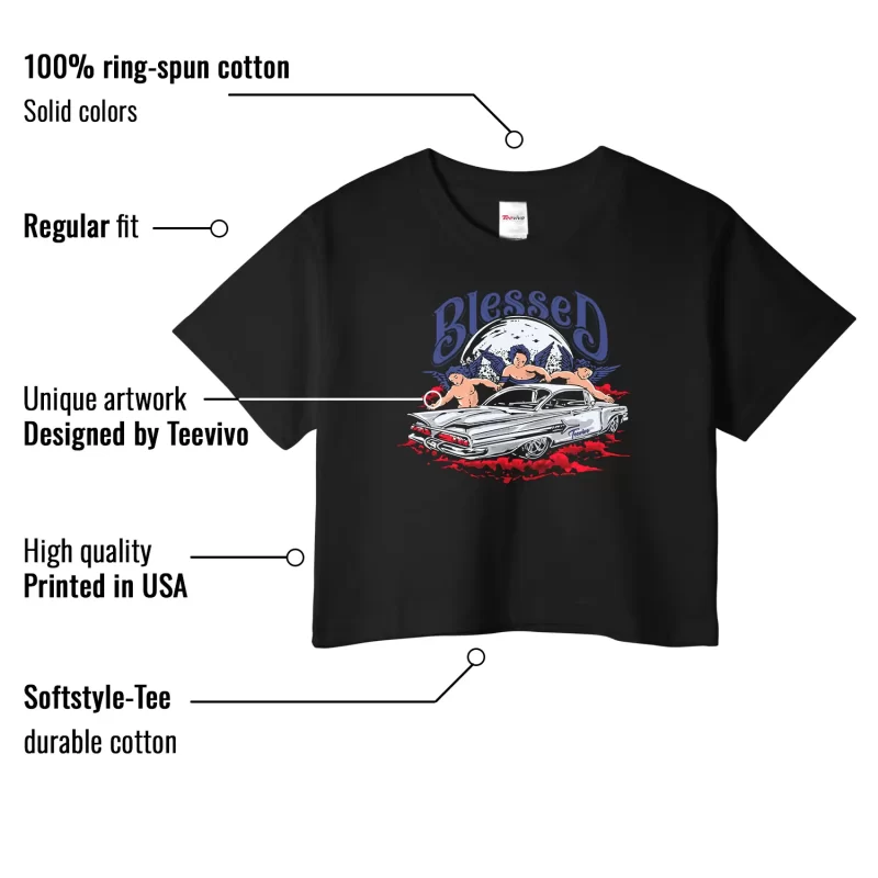 TeeVivo Jordan 1 High Rare Air Deep Royal Blue Crop Top, Blessed Crop Top, High Rare Air Deep Royal Blue 1s Crop Top, Jordan 1 Outfit