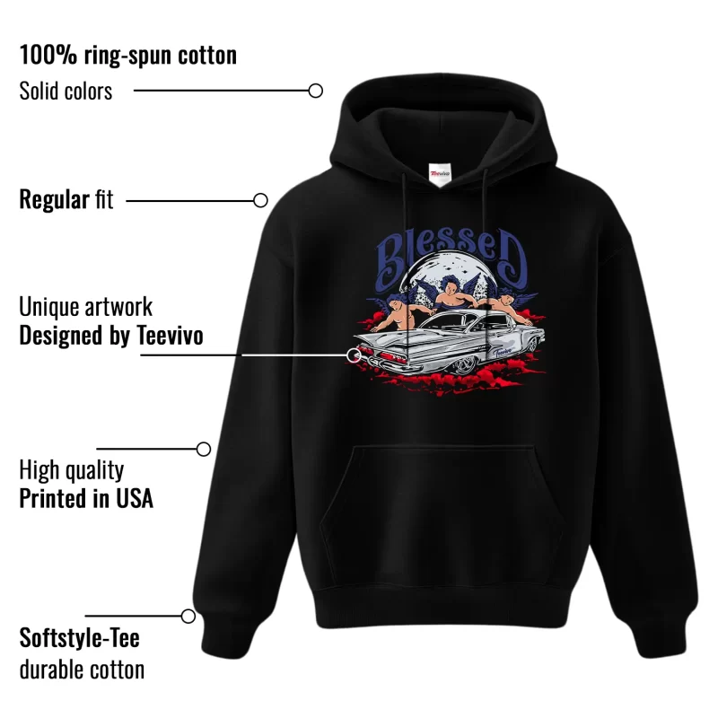 TeeVivo Jordan 1 High Rare Air Deep Royal Blue Hoodie, Blessed Hoodie, High Rare Air Deep Royal Blue 1s Hoodie, Jordan 1 Outfit