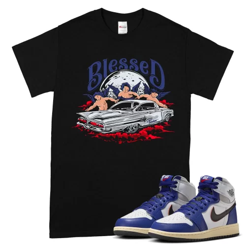 TeeVivo Jordan 1 High Rare Air Deep Royal Blue Shirt, Blessed Shirt, High Rare Air Deep Royal Blue 1s Shirt, Jordan 1 Outfit