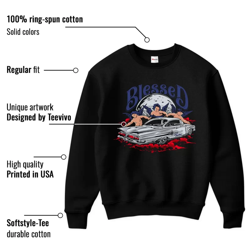TeeVivo Jordan 1 High Rare Air Deep Royal Blue Sweatshirt, Blessed Sweatshirt, High Rare Air Deep Royal Blue 1s Sweatshirt, Jordan 1 Outfit