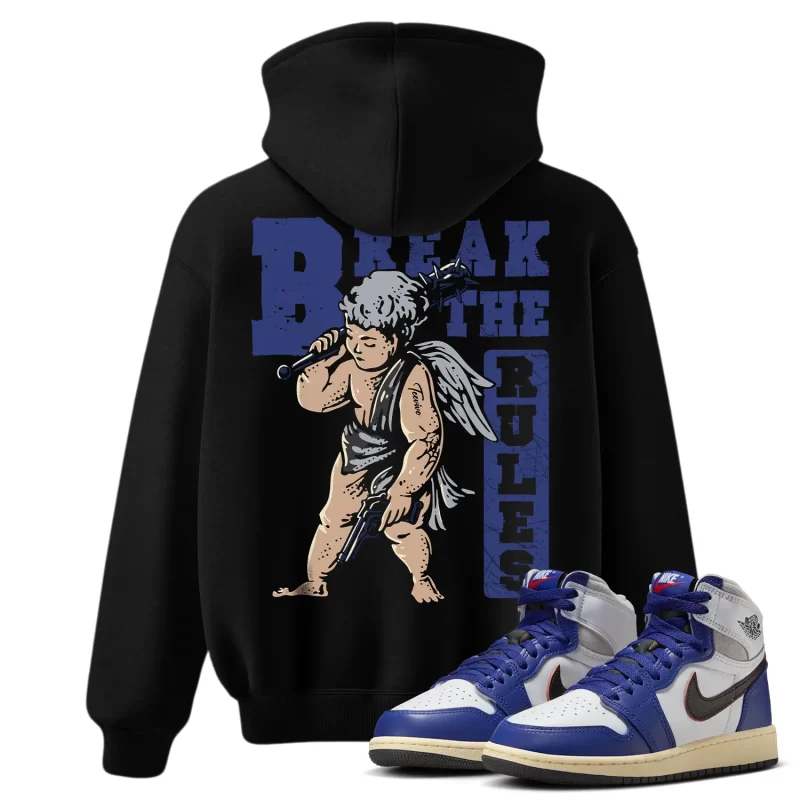 TeeVivo Jordan 1 High Rare Air Deep Royal Blue Hoodie, Break the rules Hoodie, High Rare Air Deep Royal Blue 1s Hoodie, Jordan 1 Outfit