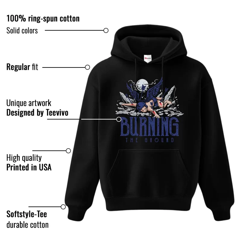 TeeVivo Jordan 1 High Rare Air Deep Royal Blue Hoodie, Burning the ground Hoodie, High Rare Air Deep Royal Blue 1s Hoodie, Jordan 1 Outfit