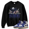 TeeVivo Jordan 1 High Rare Air Deep Royal Blue Sweatshirt, Burning the ground Sweatshirt, High Rare Air Deep Royal Blue 1s Sweatshirt, Jordan 1 Outfit