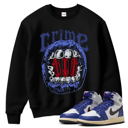 TeeVivo Jordan 1 High Rare Air Deep Royal Blue Sweatshirt, Crime Sweatshirt, High Rare Air Deep Royal Blue 1s Sweatshirt, Jordan 1 Outfit