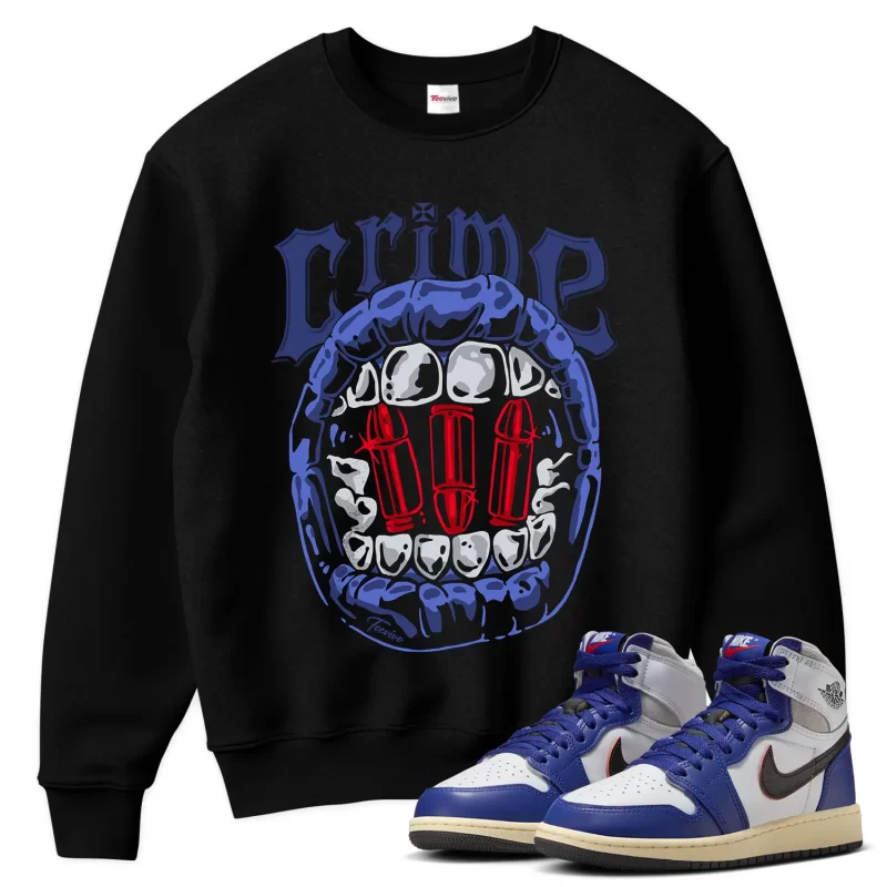 TeeVivo Jordan 1 High Rare Air Deep Royal Blue Sweatshirt, Crime Sweatshirt, High Rare Air Deep Royal Blue 1s Sweatshirt, Jordan 1 Outfit