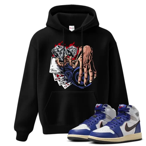 TeeVivo Jordan 1 High Rare Air Deep Royal Blue Hoodie, Gambling Hoodie, High Rare Air Deep Royal Blue 1s Hoodie, Jordan 1 Outfit