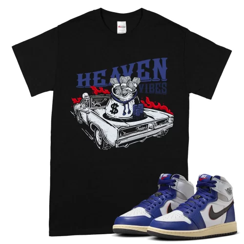 TeeVivo Jordan 1 High Rare Air Deep Royal Blue Shirt, Heaven vibes Shirt, High Rare Air Deep Royal Blue 1s Shirt, Jordan 1 Outfit