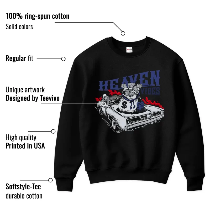 TeeVivo Jordan 1 High Rare Air Deep Royal Blue Sweatshirt, Heaven vibes Sweatshirt, High Rare Air Deep Royal Blue 1s Sweatshirt, Jordan 1 Outfit
