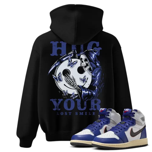 TeeVivo Jordan 1 High Rare Air Deep Royal Blue Hoodie, Hug your lost smile Hoodie, High Rare Air Deep Royal Blue 1s Hoodie, Jordan 1 Outfit