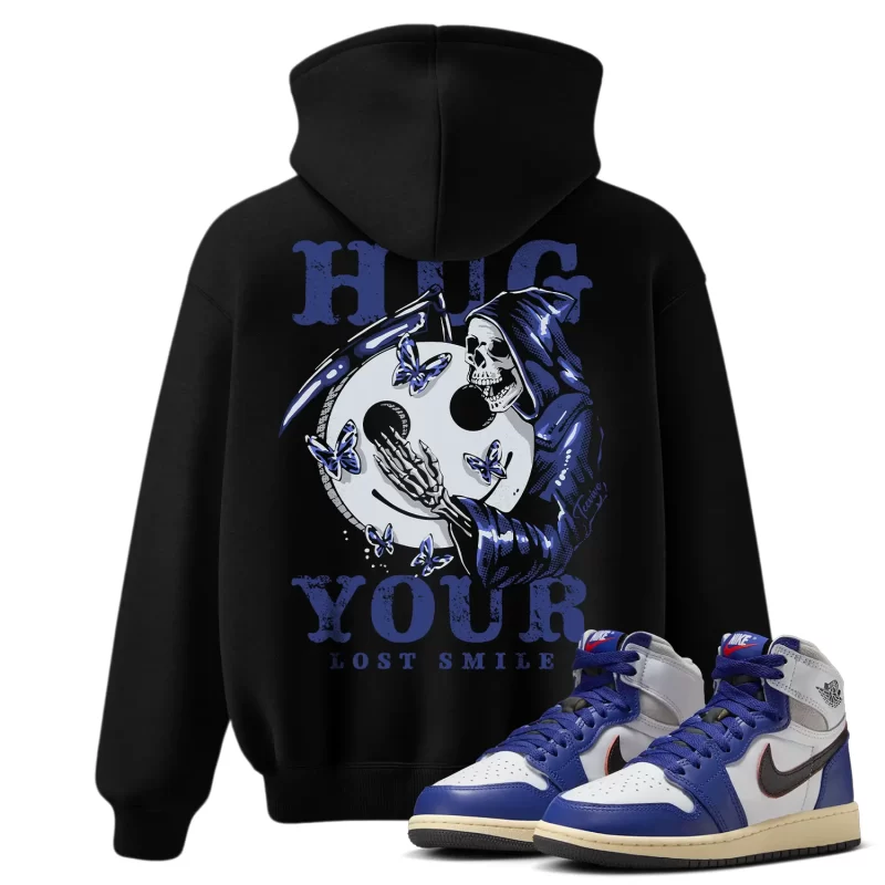 TeeVivo Jordan 1 High Rare Air Deep Royal Blue Hoodie, Hug your lost smile Hoodie, High Rare Air Deep Royal Blue 1s Hoodie, Jordan 1 Outfit