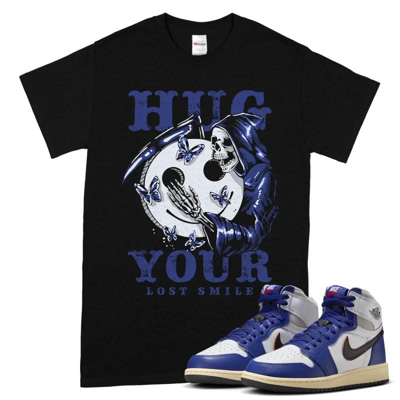 TeeVivo Jordan 1 High Rare Air Deep Royal Blue Shirt, Hug your lost smile Shirt, High Rare Air Deep Royal Blue 1s Shirt, Jordan 1 Outfit